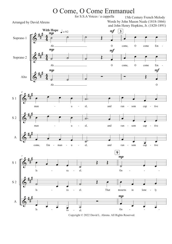 O Come, O Come Emmanuel (arr. David Ahrens)