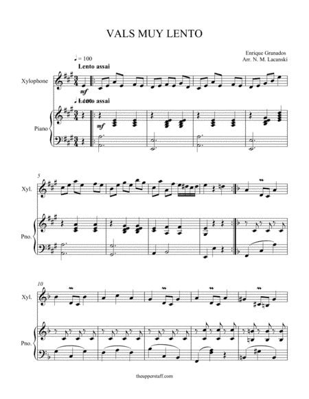 Vals Muy Lento (arr. Nick Lacanski)