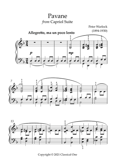 Warlock - Pavane(With Note name) (arr. MPS)