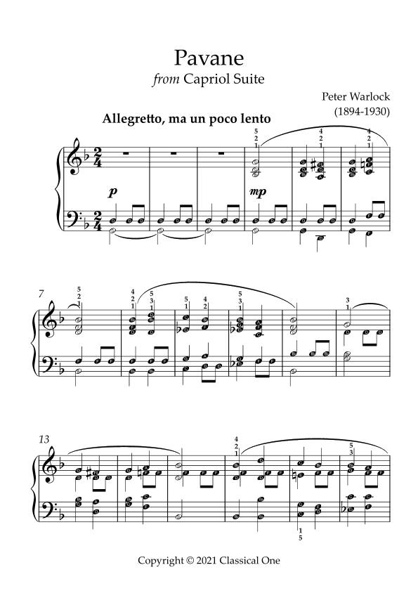 Warlock - Pavane(With Note name) (arr. MPS)