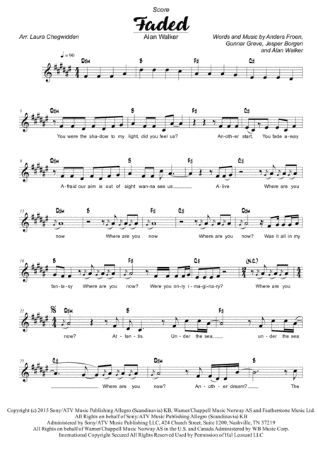 Faded (arr. Lcheg Music)