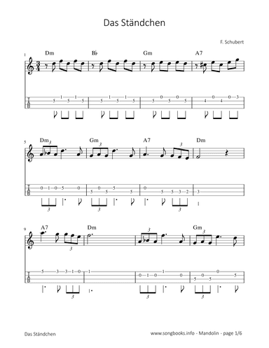 Das Ständchen - F. Schubert (arr. songbooks.info)