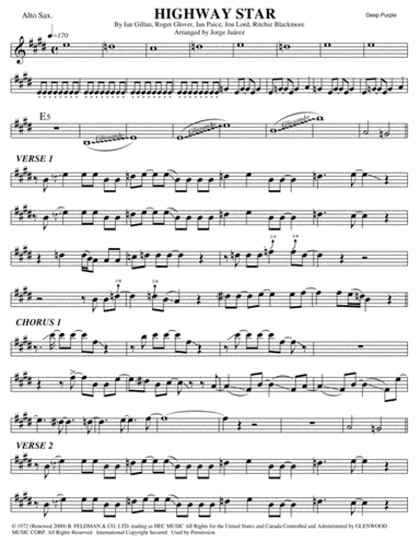 Highway Star (arr. Jorge Juárez)