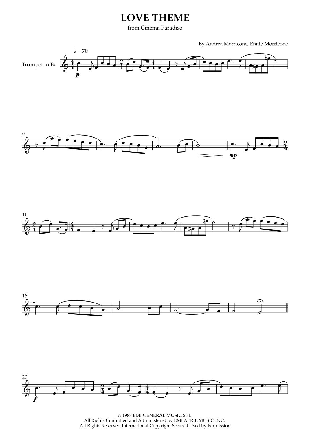 Love Theme (tema D'amore) (arr. Karen Gueiros)