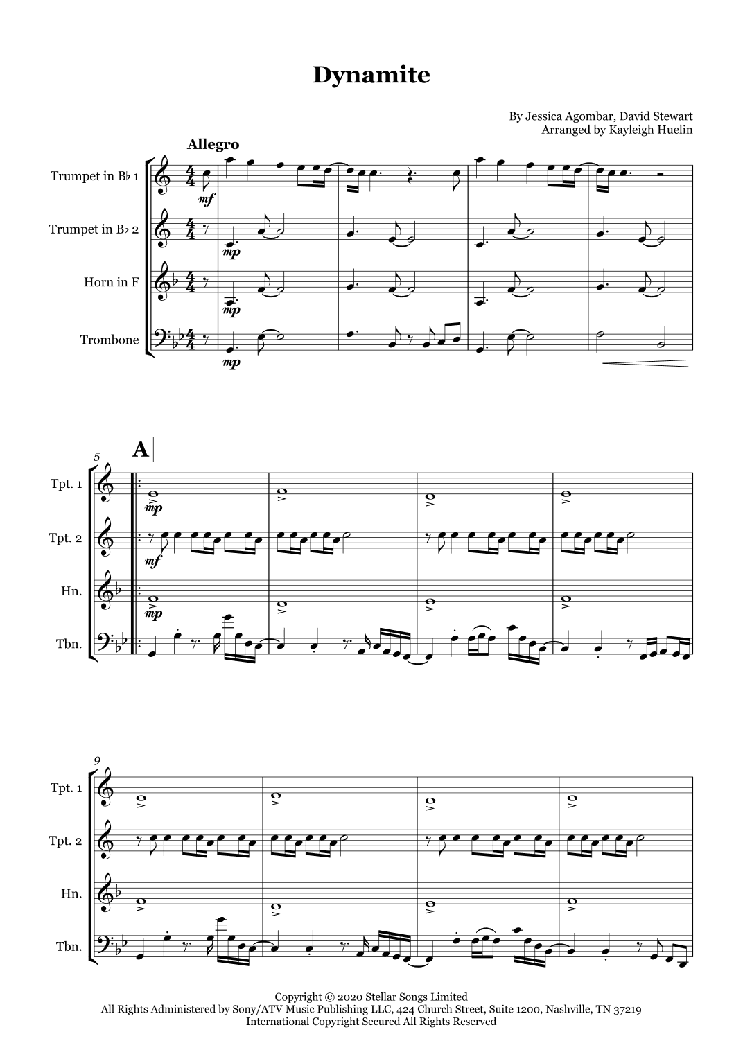 Dynamite (arr. Kayleigh Huelin)