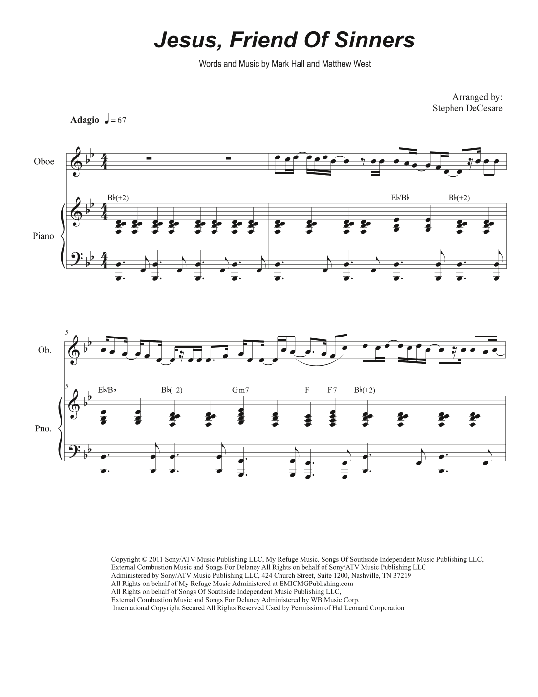 Jesus, Friend Of Sinners (arr. Stephen DeCesare)