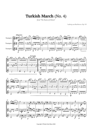 Turkish March by Beethoven for Trumpet Trio (arr. Ander)