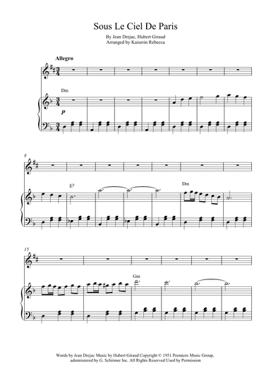 Sous Le Ciel De Paris (arr. Kaiserin Rebecca)