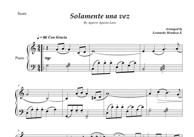 Solamente Una Vez (arr. Leonardo Mendoza S.)
