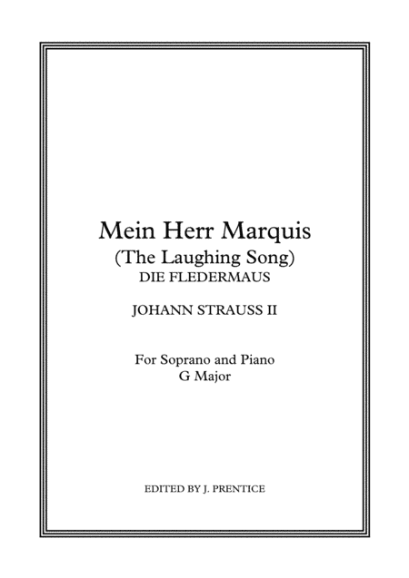 Mein Herr Marquis (The Laughing Song) - Die Fledermaus (G Major) (arr. Jonathan Prentice)