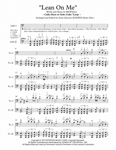 Lean On Me (arr. Sean Grissom (ENDPIN Music Pub.))