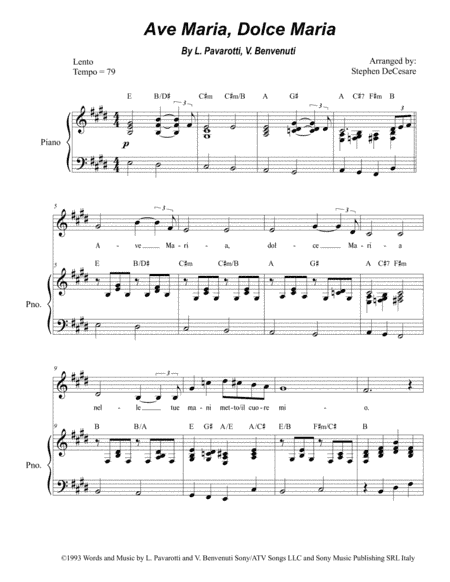 Ave Maria, Dolce Maria (arr. Stephen DeCesare)