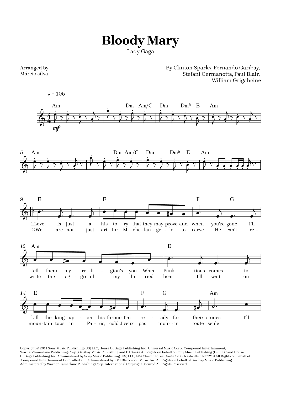 Bloody Mary (arr. Márcio Silva)