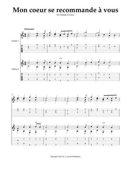 Mon coeur se recommande à vous (arr. Mark Phillips)