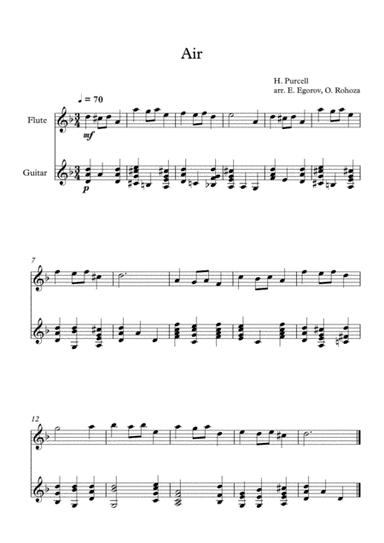 Air, Henry Purcell, For Flute & Guitar