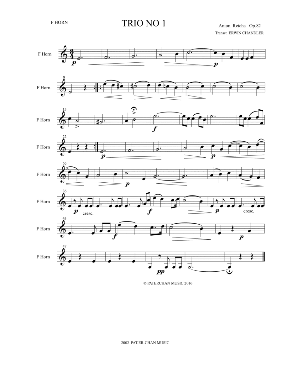 TRIO #1 (arr. ERWIN CHANDLER)