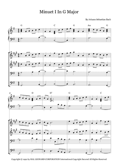 Minuet I In G Major (arr. Fernanda Moura)