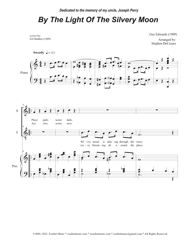 By The Light Of The Silvery Moon (Duet for Soprano and Tenor solo) (arr. Stephen DeCesare)