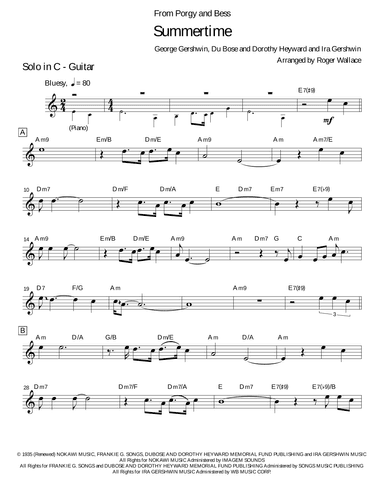 Summertime (arr. Roger Wallace)