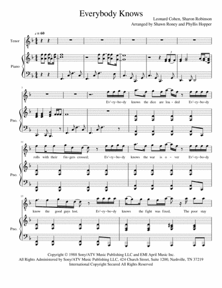 Everybody Knows (arr. Shawn Roney, Phyllis Hopper)