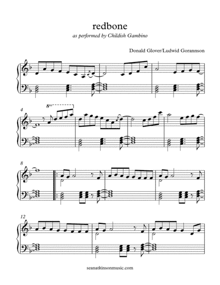 Redbone (arr. Sean Atkinson)