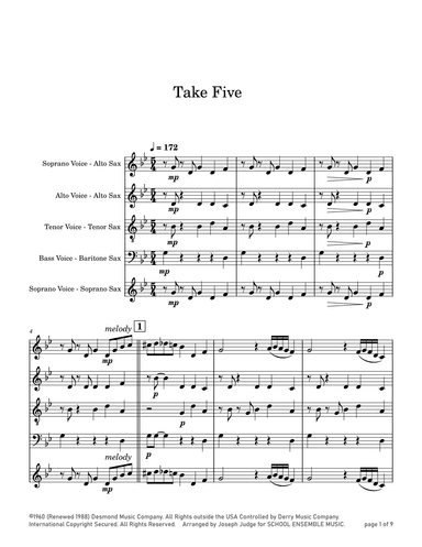 Take Five (arr. Joseph Judge)