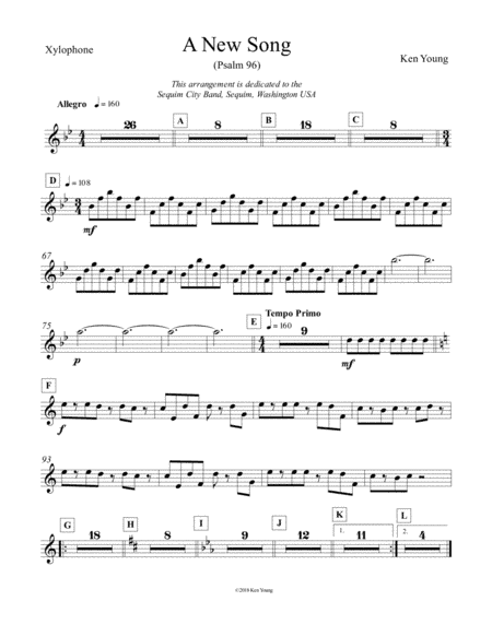 A New Song by Ken Young (Psalm 96) for Concert Band
