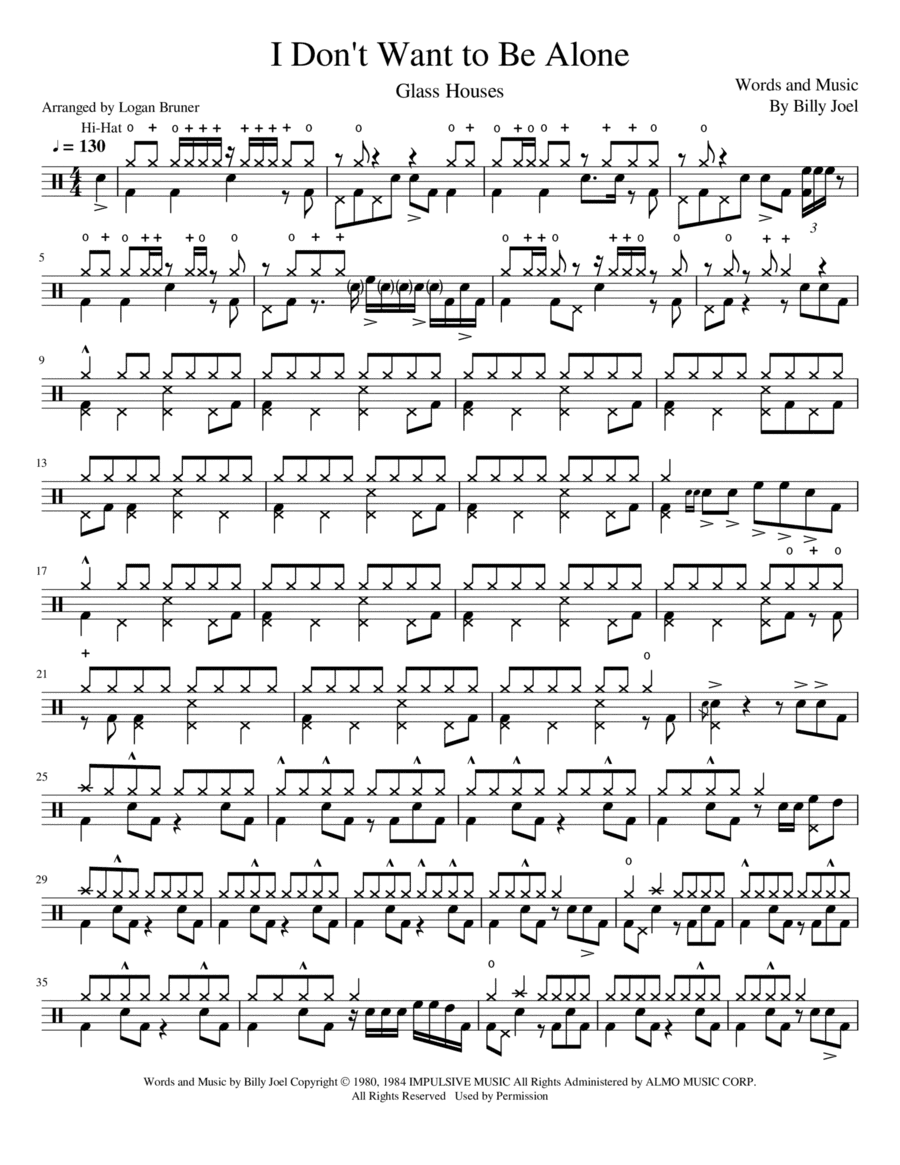 I Don't Want To Be Alone (arr. Logan Bruner)