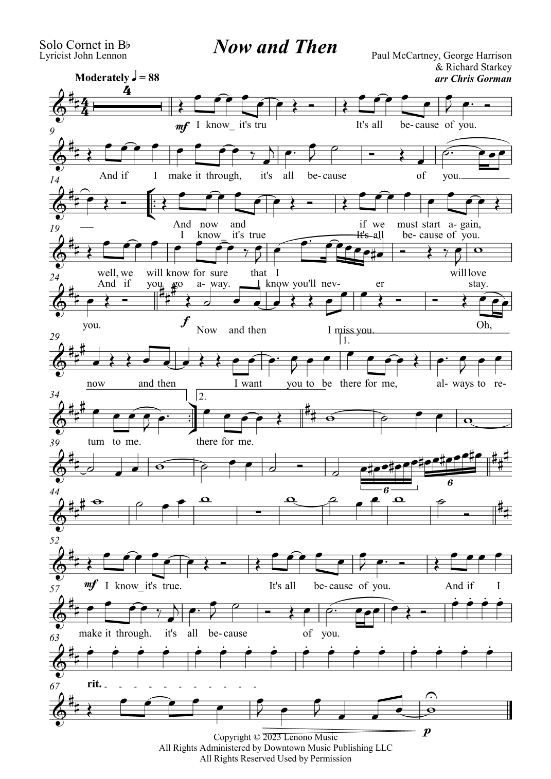 Now And Then (arr. Chris Gorman)