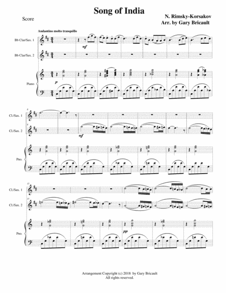 Song of India (arr. Gary Bricault)