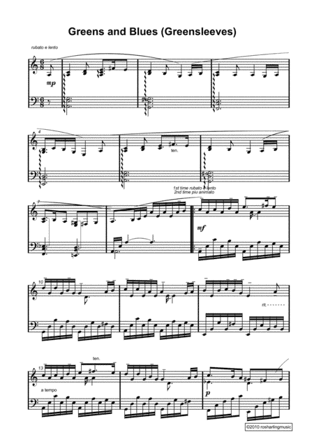 Greens and Blues (Greensleeves) (arr. Ros Harling)