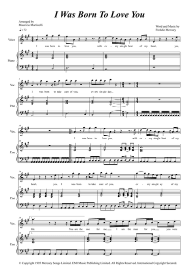 I Was Born To Love You (arr. Maurizio Martinelli)