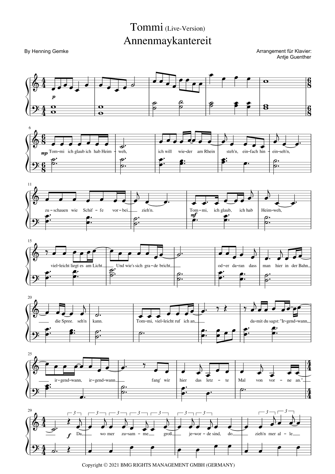 Tommi (arr. Antje Günther)
