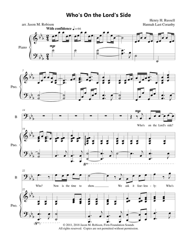 Who's On the Lord's Side SATB (arr. Jason M Robison)