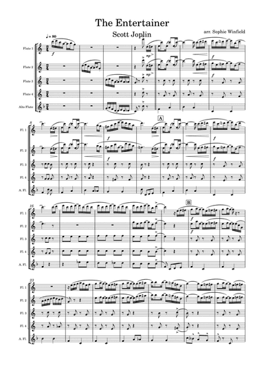 The Entertainer - Scott Joplin - for flute choir (arr. Sophie Winfield)