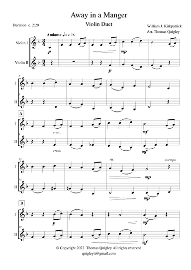 Away in a Manger (arr. Thomas Quigley)