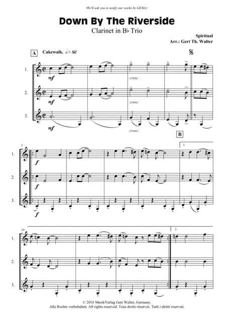 Down By The Riverside (arr. Gert Th. Walter)