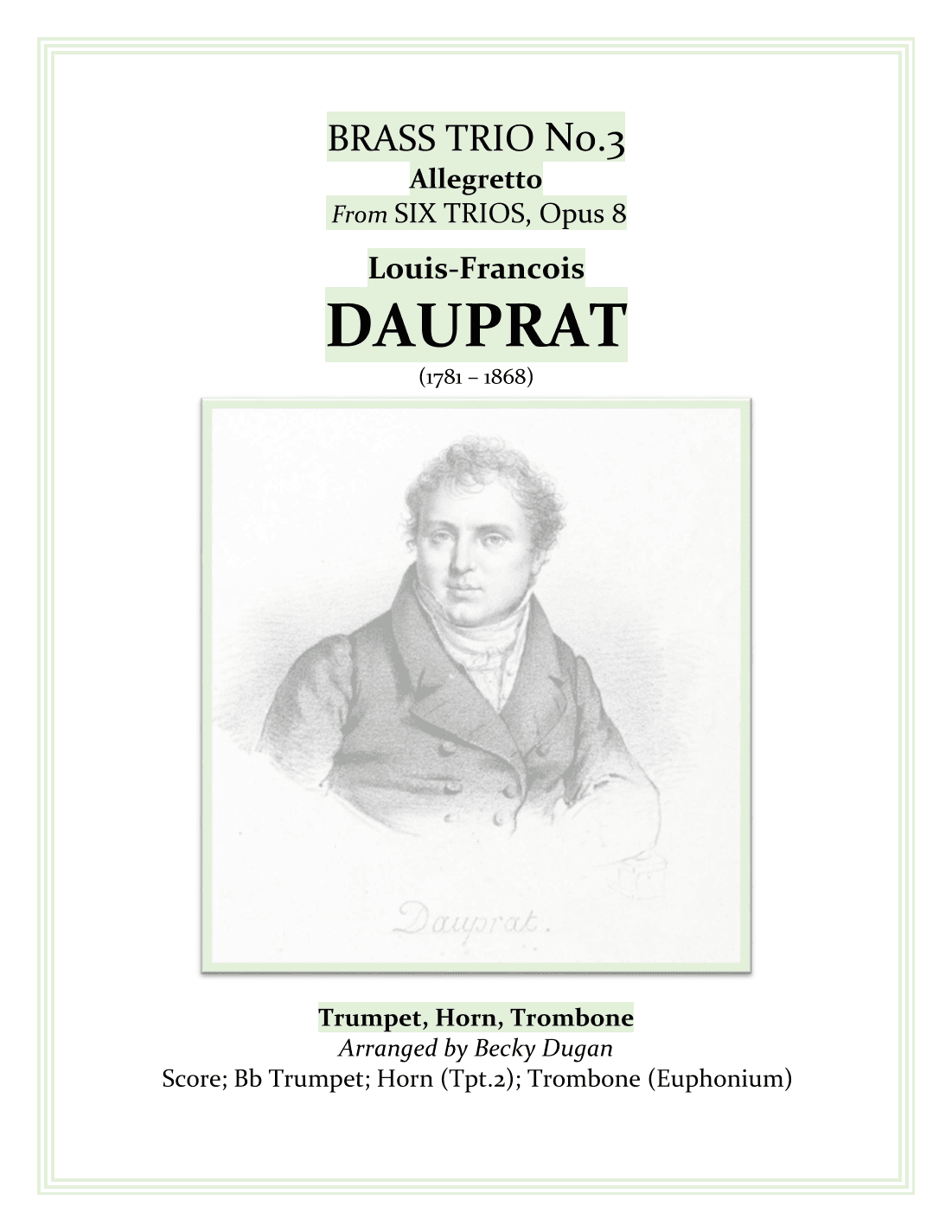 TRIO No. 3, Op. 8 - Allegretto (arr. Becky Dugan)