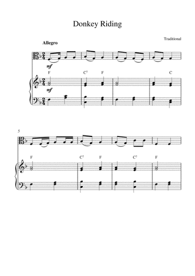 Donkey Riding (for viola solo and piano accompaniment) (arr. Kaiserin Rebecca)