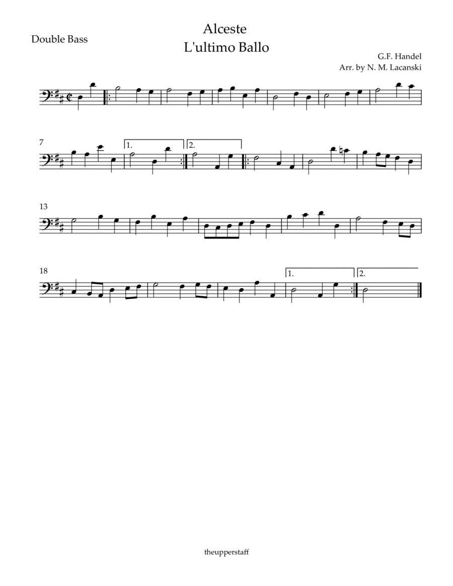 Alceste L'ultimo Ballo (arr. Nick Lacanski)