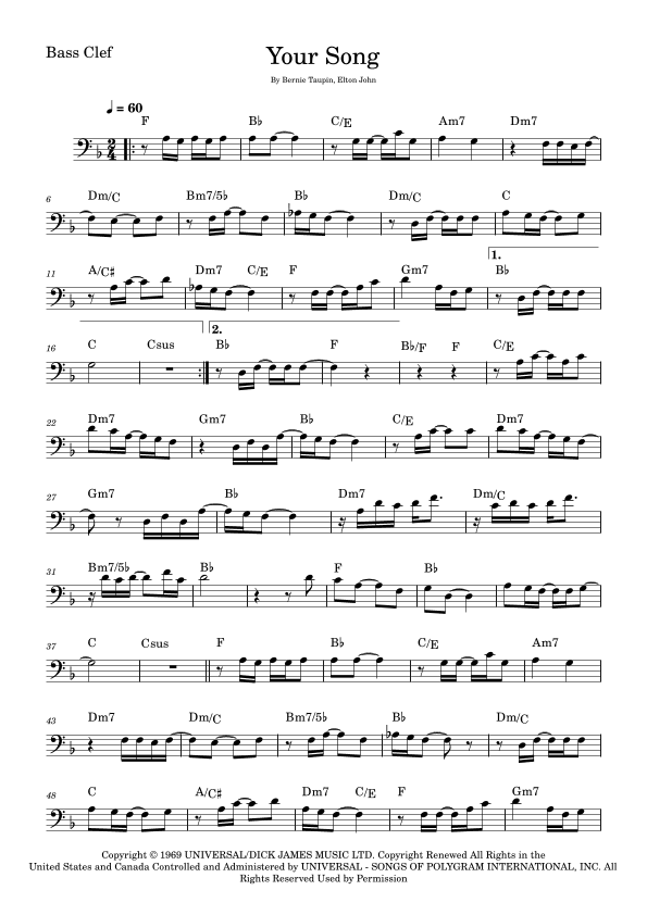 Your Song (arr. Fabio Eduardo de Oliveira)