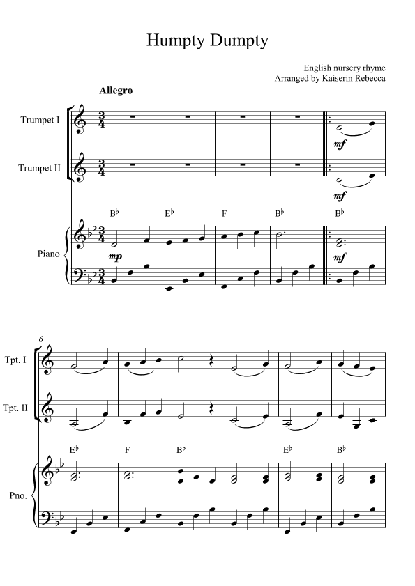 Humpty Dumpty (arr. Kaiserin Rebecca)