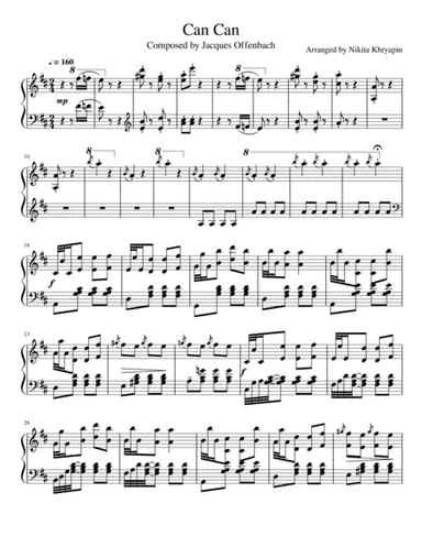 Can Can by Jacques Offenbach Hard Version Arranged by Nikita Khryapin (arr. Nikita Khryapin)