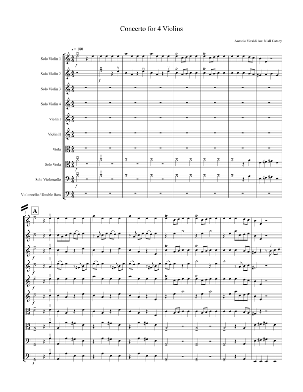 Concerto for 4 Violins RV 580 (arr. Niall Catney)
