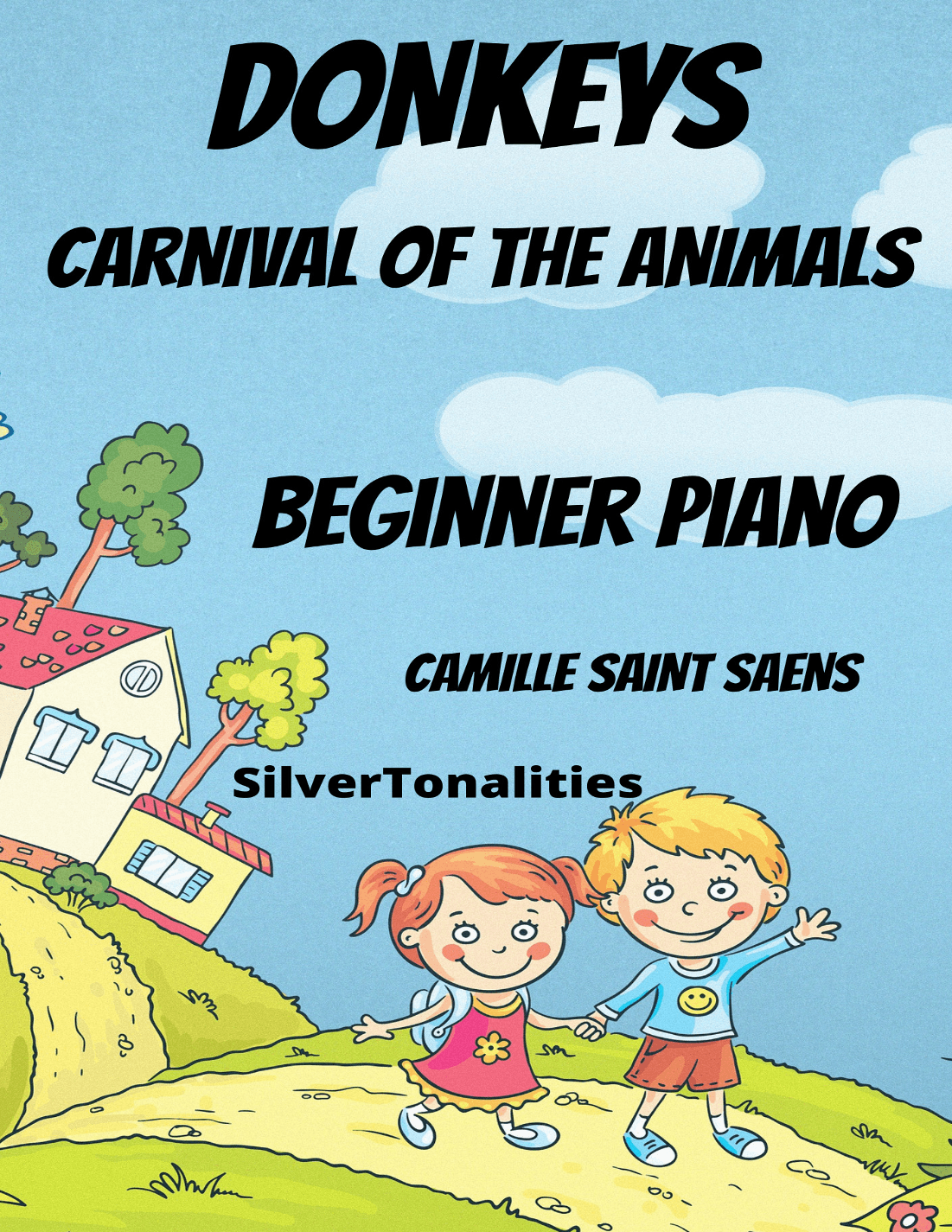 Donkeys Carnival of the Animals Beginner Piano Sheet Music 2nd Edition (arr. SilverTonalities)