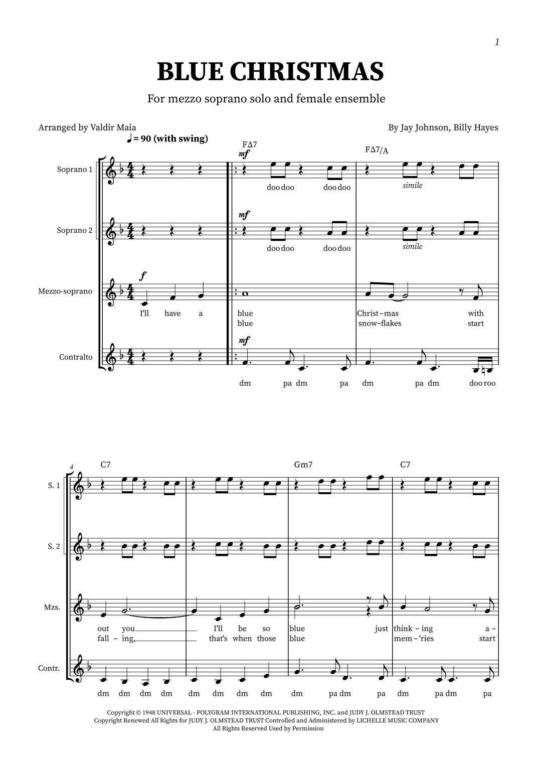 Blue Christmas (arr. Valdir Maia)