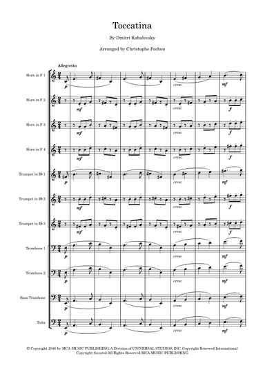 Toccatina, Op. 27 (arr. Christophe Pochon)