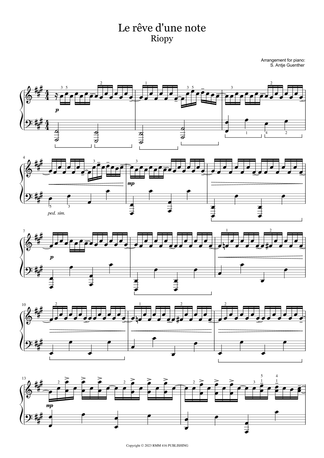 Le Reve D'une Note (arr. Antje Günther)