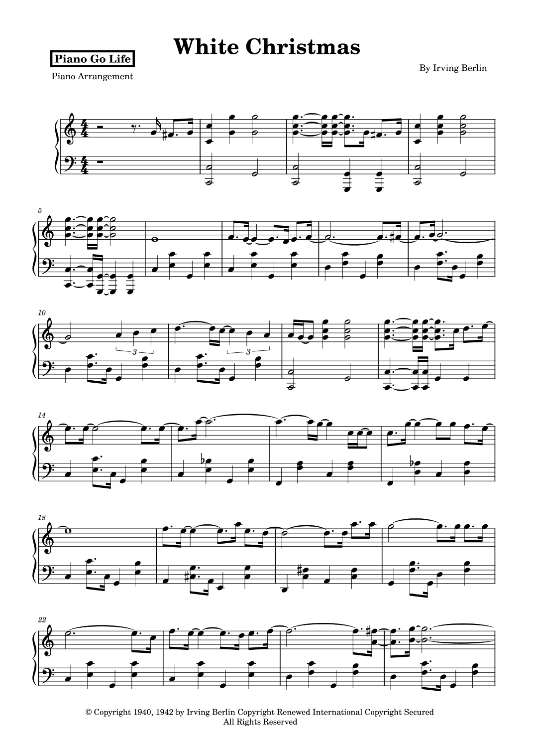 White Christmas (arr. Piano Go Life)