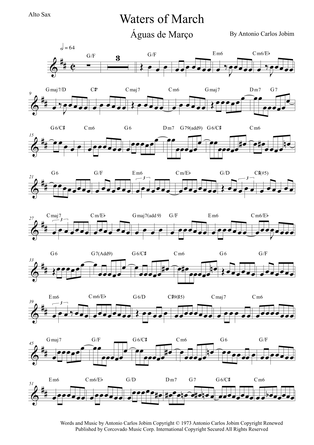 Águas De Março (waters Of March) (arr. Leo Silva)